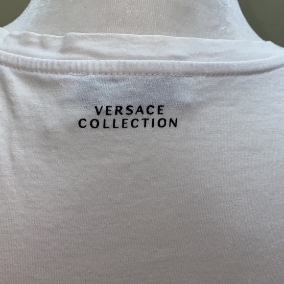 Gianni Versace collection shortsleeved cotton t-shirt graphic print classic top - Picture 6 of 7